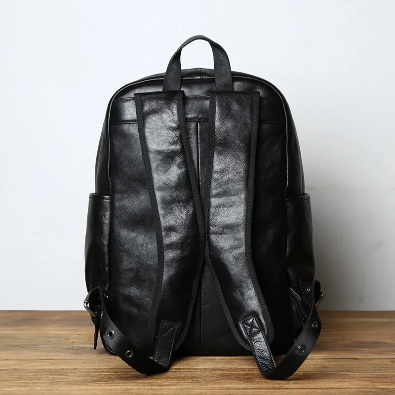 NZPJ Leder herren Rucksack Europäischen und Amerikanischen Mode Reisetasche Vintage Kopf Erste Schicht Rindsleder Freizeit Rucksack – Detail 22