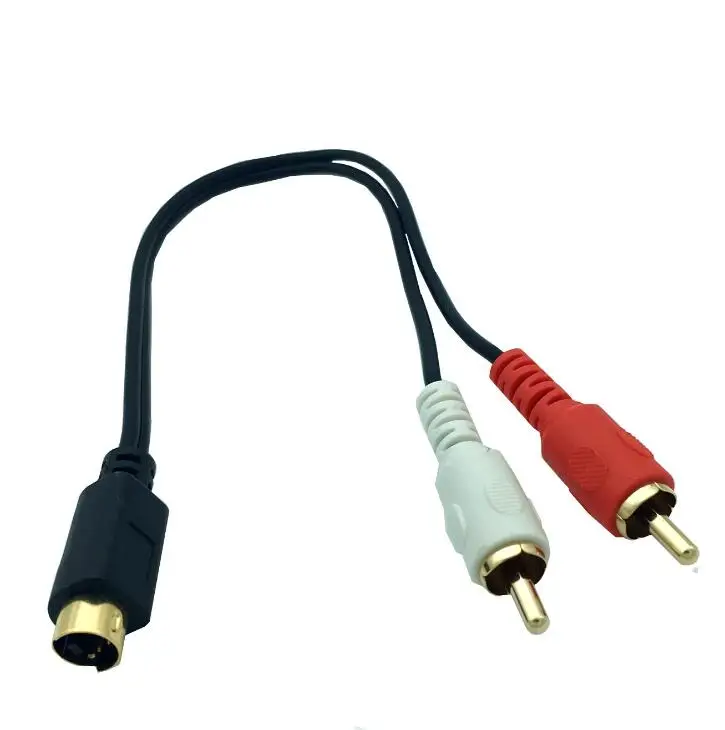 S-video y 2-RCA Cables de Audio Combo 4 Pin SVideo cable macho, chapado en oro 0,25 m