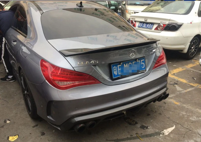 For Mercedes CLA Spoiler CLA45 W117 C117 Carbon Fiber Rear Trunk Wings Spoiler Cla 200 250 260 Renntech 2013 2014 2015 2016 - UP