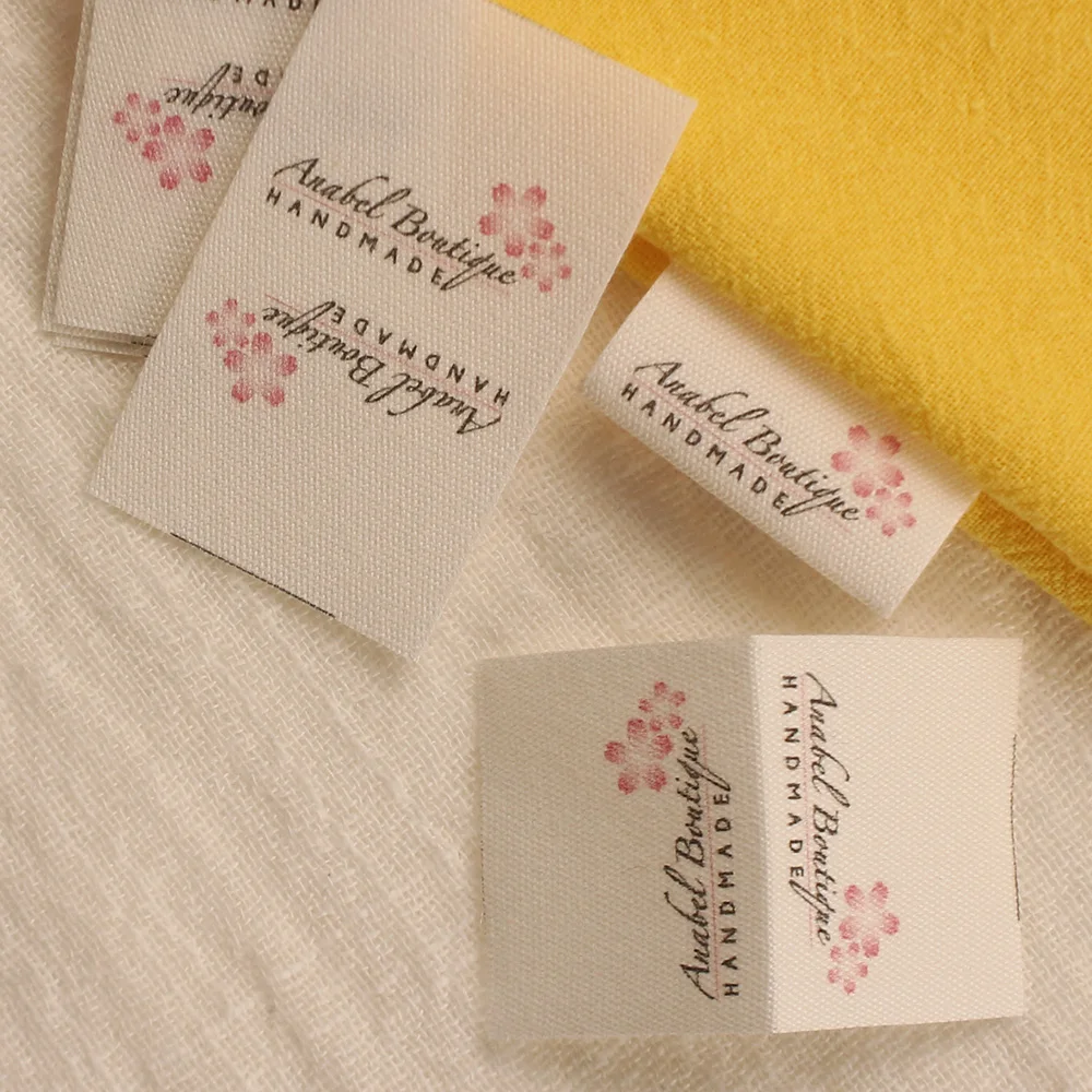 Custom Sewing Labels, Brand Labels, Clothing Tags, Cotton Ribbon, Name Label, Your Text or Logo, 30x50mm, MD2055