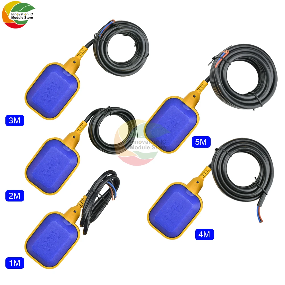 1M 2M 3M 4M 5M Cable Type Square Float Switch Controller Liquid Switches Liquid Fluid Water Level Float Switch Contactor Sensor