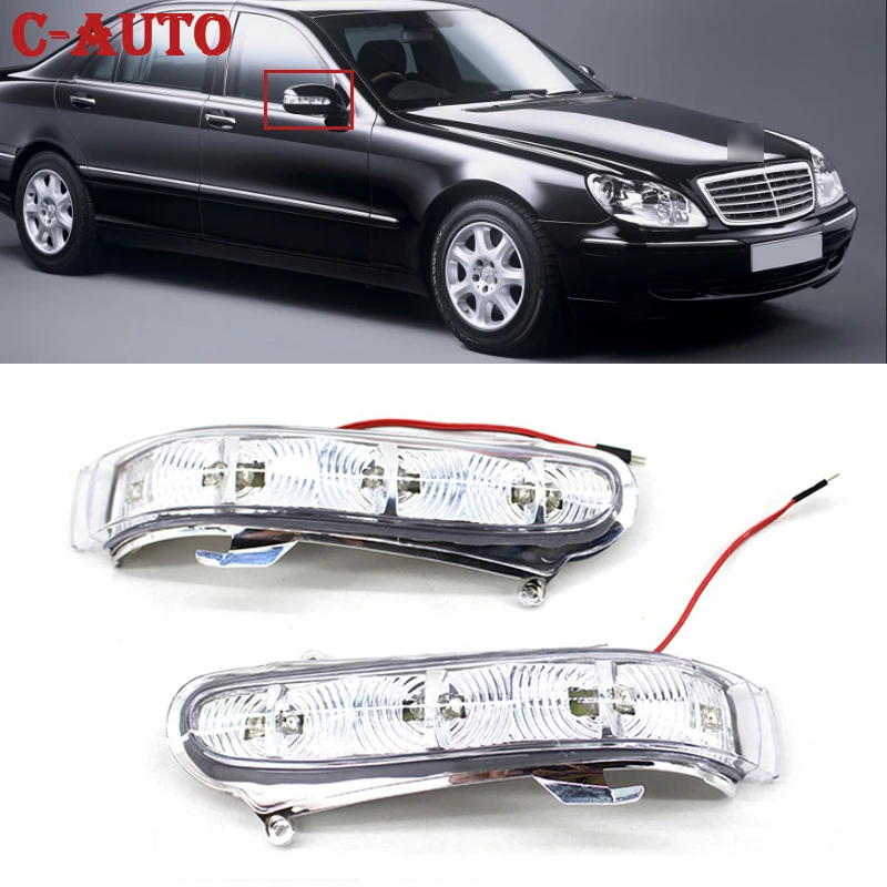 C-Auto Turn Signal Light Car LED Mirror RearView Mirror Lamps For Mercedes-Benz S-Class W220 1999-2002 CL-Class W215 1999-2003