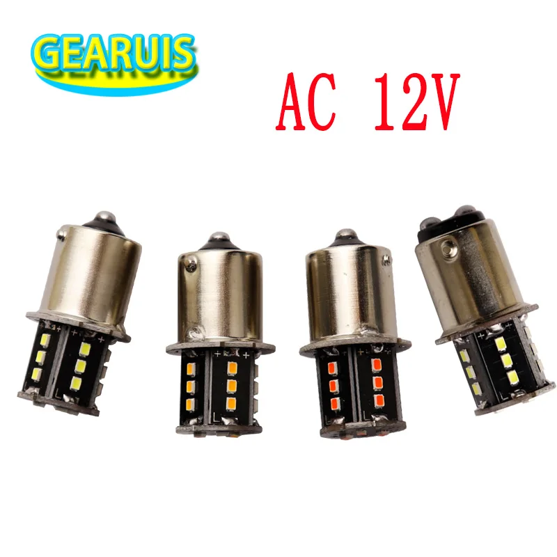 10X AC 12V Non polar 1156 BA1511157 BAY15D 18 SMD 2016 LED T20 7440 7443 T25 3156 3157 Tail Brake light Parking Bulb DRL AC12V