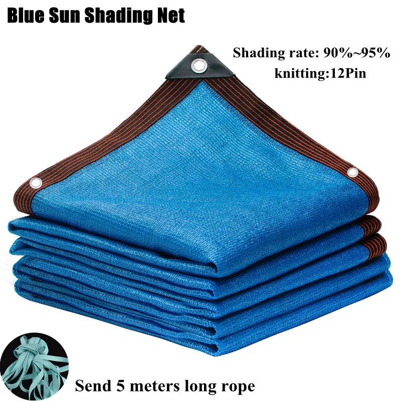 

12 Pin Anti-UV HDPE Sun Shade Net Awning Tarp Garden Succulent Plant Shading Net Outdoor Swimming Pool Cover 90% Shading Rate