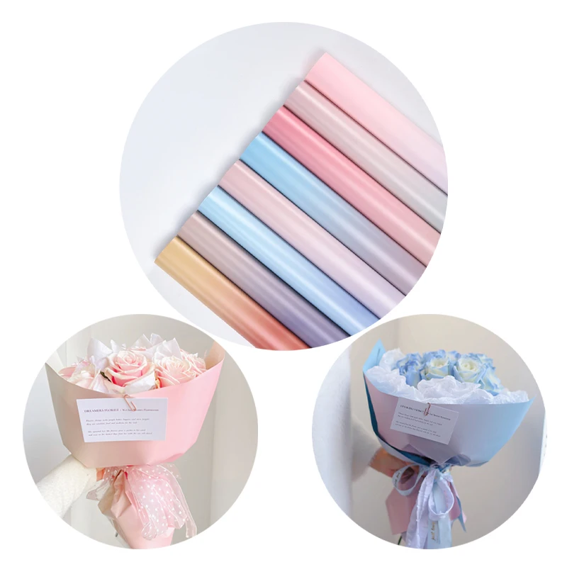 Waterproof Korean Wrapping Paper, Elegant Gradient Ouya, 2-color Gift Wrapping Paper, Flower Bouquet, 20 Sheets