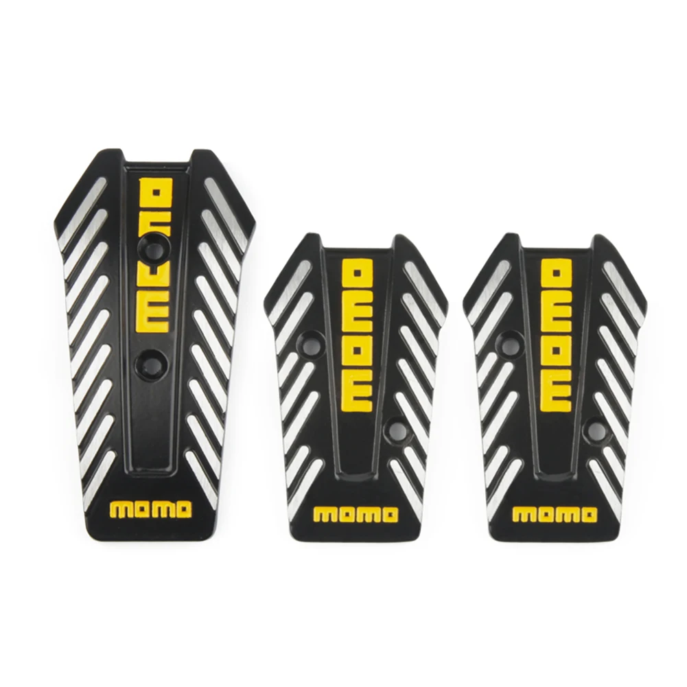 3PCS/Set MOMO Style Universal Manual Brake Pedal Foot Pedal Non-Slip Black Blue Silver Sport Racing Pedals Manual Transmission