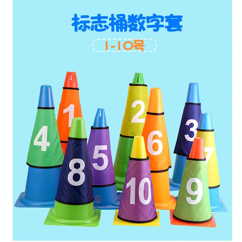 Conjunto de pano digital marcador cone atacado alta qualidade treinamento de futebol logotipo balde agilidade treinamento obstáculo balde