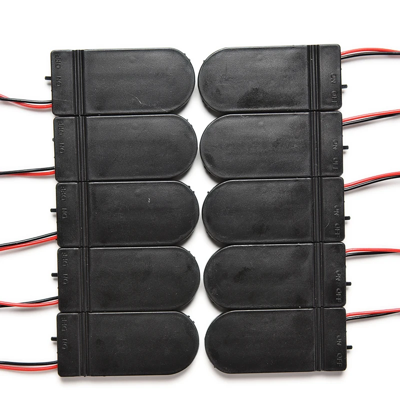 10pcs CR2032 Button Coin Cell Battery Socket Holder Case Cover With ON/OFF Switch 3V x2 6V battery Storage Box