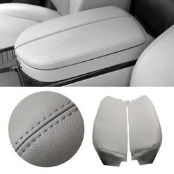 For Acura MDX 2007 2008 2009 2010 2011 2012 2013 Microfiber Leather Center Console Lid Armrest Cover Protection Trim 2pcs Gray