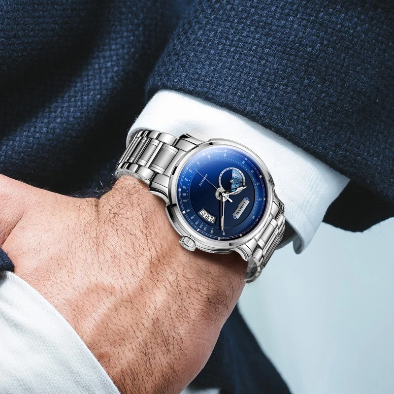 LOBINNI Элитный бренд Мужские часы Дата Сапфировое стекло Водонепроницаемые часы Япония MIYOTA Автоматические механические часы