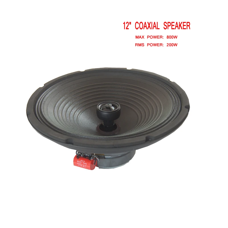 

I KEY BUY 12 Inch 800W 8 Ohm Coaxial Speaker Bass Tweeter Passive Full Range HiFi PA Box Capacitor KTV Subwoofer