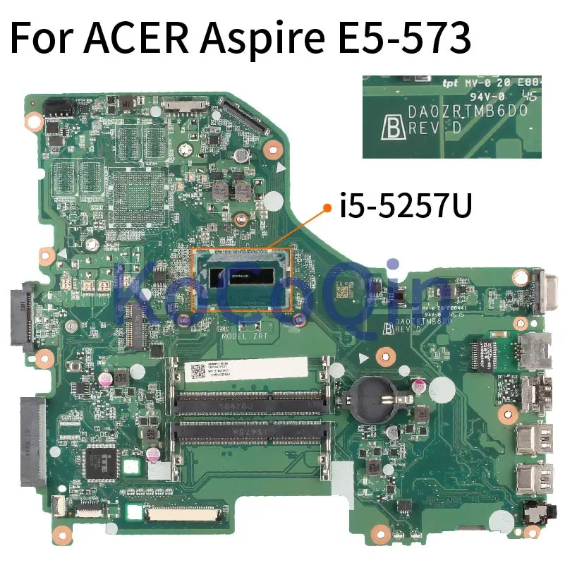 

For ACER Aspire E5-573 E5-573G I5-5257U Laptop Motherboard DA0ZRTMB6D0 SR26K Notebook Mainboard DDR3