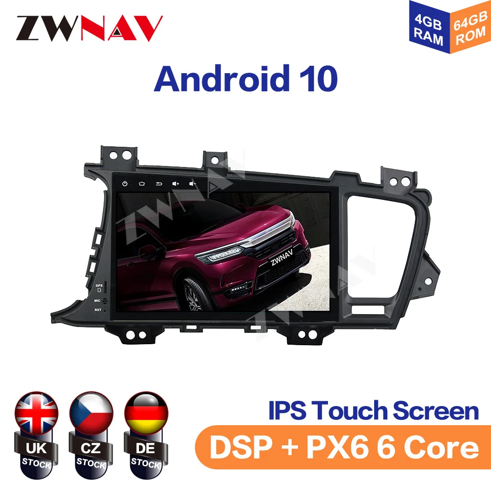 Android 10.0 Car Tape Recorder GPS Navigation For KIA Optima K5 2010-2013 Car Head Unit Multimedia Player Touch Screen No CD DVD