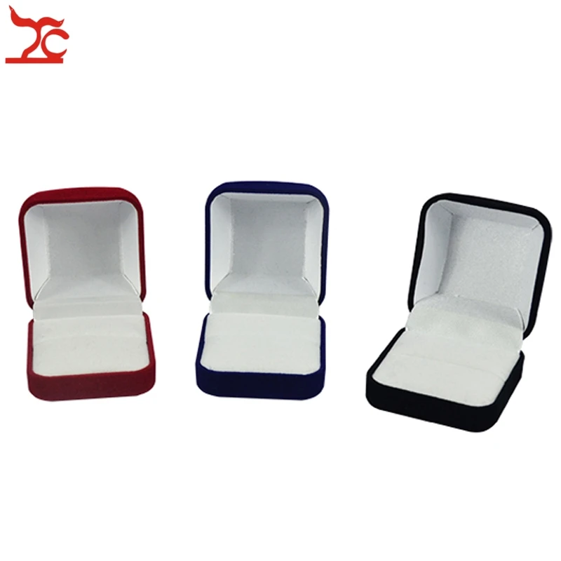 Retail Black/Red/Blue 4 Color Available  Blocked  Wedding Jewelry Earring Ring Storage Box Ring Earring Gift Package Box