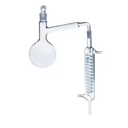 500ml Lab Distilling Apparatus Round Bottom Flask with Coil Glass Condenser Distilling Tube Dia 20mm