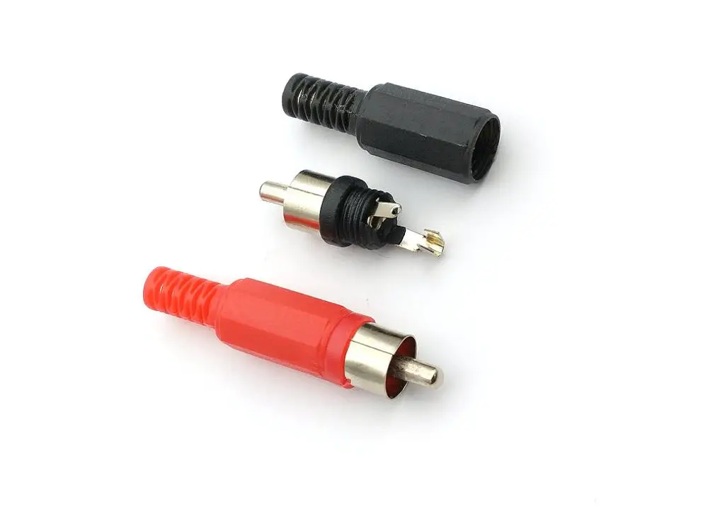 Adaptador de conector de Audio y vídeo, enchufe RCA, soldadura de 20 piezas