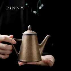 PINNY 250ML Retro Ceramic  Gold Glaze Teapot Pigmented Chinese Kung Fu Tea Pot Vintage Drinkware Flagon