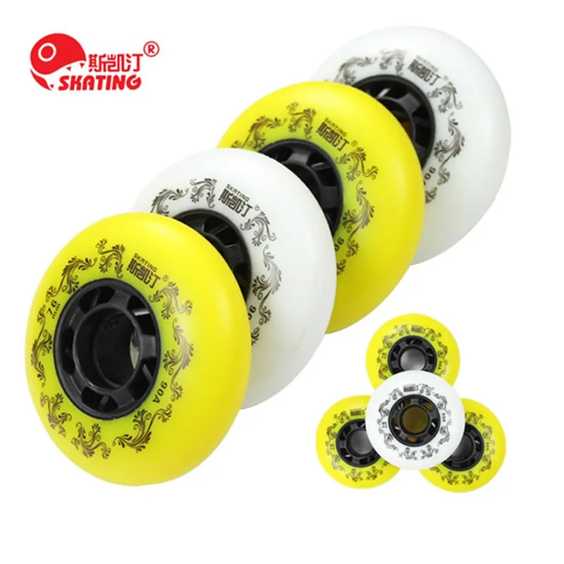 Famous SKATING 3rd 90A white yellow 72MM 76MM 80MM Inline Skating Wheel Roller Rodas for SEBA HV HL HIGH KSJ IGOR WFSC 4pcs/lot
