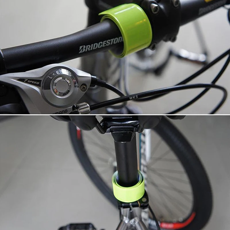 Tiras de cinta reflectante para ciclismo, pulsera de advertencia para correr al aire libre, pesca, pantalones seguros para sujetar bicicleta, correa