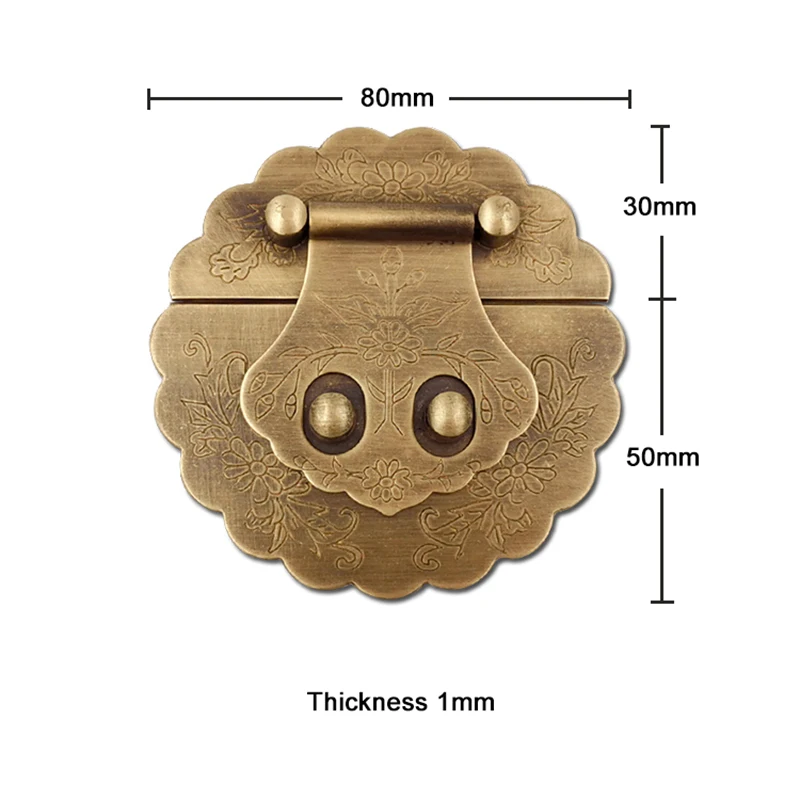 

Retro 4PCS Antique Brass Box Buckle Jewelry Chest Box Suitcase Buckle Clip Clasp Gift Wooden Boxes Lock Buckle