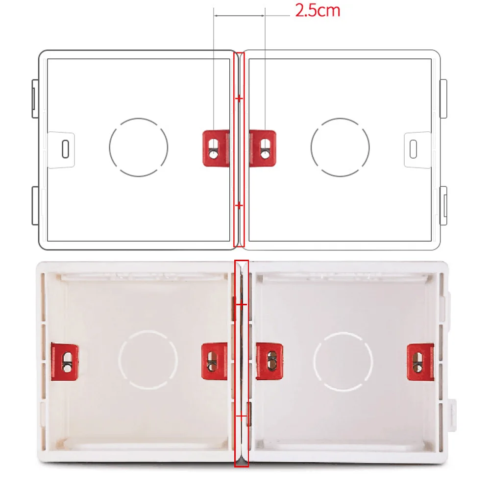 SANDIY Wall Box Electrical Light Switch Socket Junction Stash Bottom Boxes Embedded installation  86Type Universal Cassette