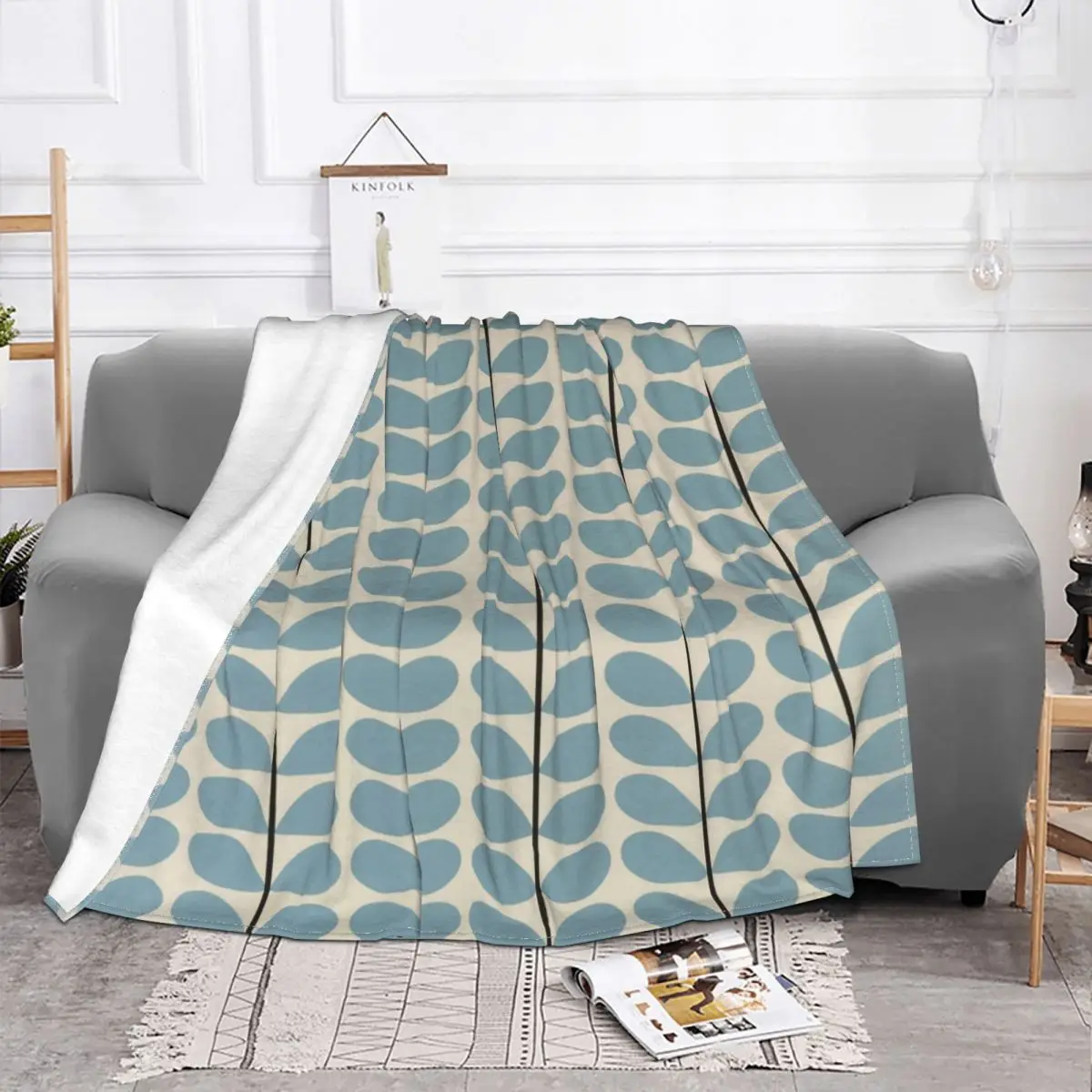 Orla Kiely Blanket Coral Fleece Plush Autumn/Winter Leaf Multi-function Soft Throw Blankets for Bed Office Bedspreads