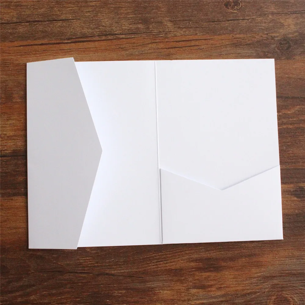 Huwelijksuitnodiging Pocket Fold Envelop Marineblauw Mat Papier 250gsm voor Verjaardag Jubileum Sweet 16 Iquinceañera 50 stuks