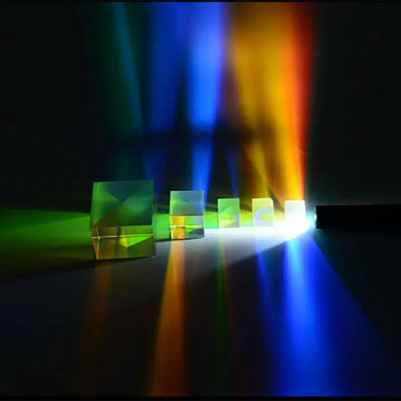 2PC Science Toys 34x34x36mm Defective Lens Splitter Prism Cross Dichroic X-Cube Prism RGB Combiner