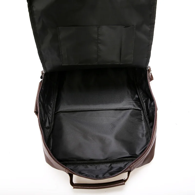 Fashion PU Leather Backpacks Men Women High Capacity Waterproof Travel Backpacks Laptop Bag Male Female Bookbag Unisex Backpack