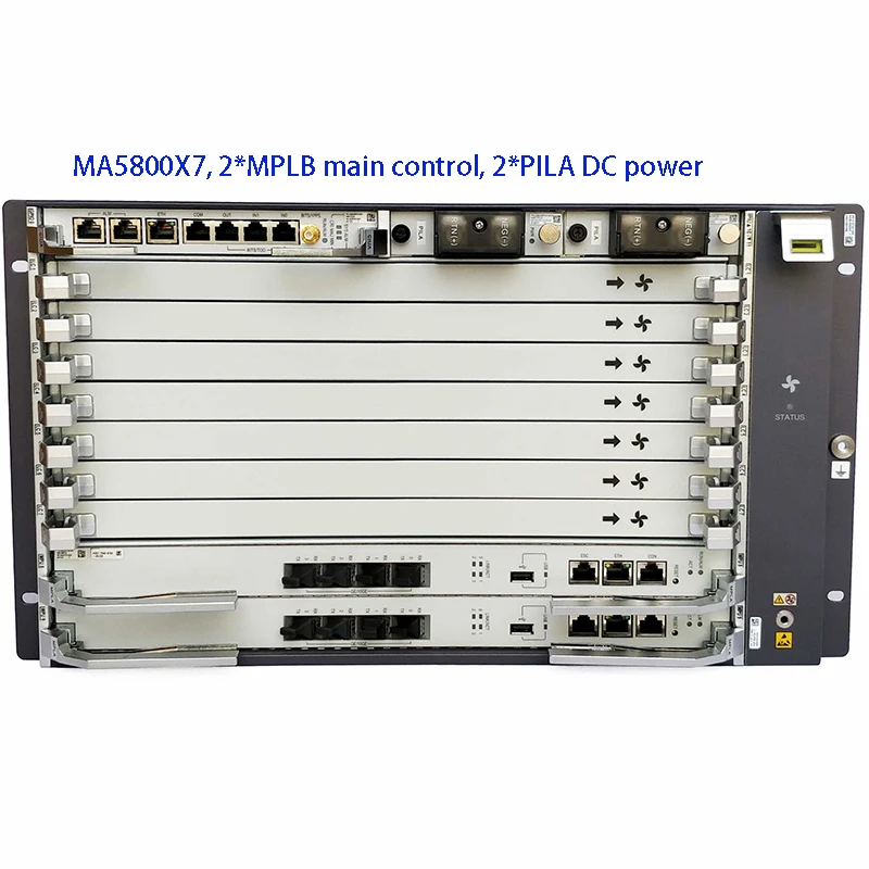 Cheap SmartAX MA5800 X7 GPON EPON OLT EA5800,  Chassis  with2*MPLA/MPLB main control 10G and 2*PILA DC power. MA5800X2 X15 X17