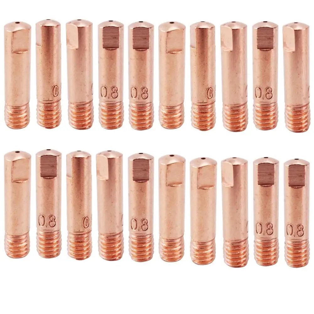 20pcs 15AK Contact Tip CuCrZr MIG Torch/Gun Consumables 0.6 0.8 0.9 1.0 1.2mm M6x25mm Welding Tips for MIG MAG Welding Torch