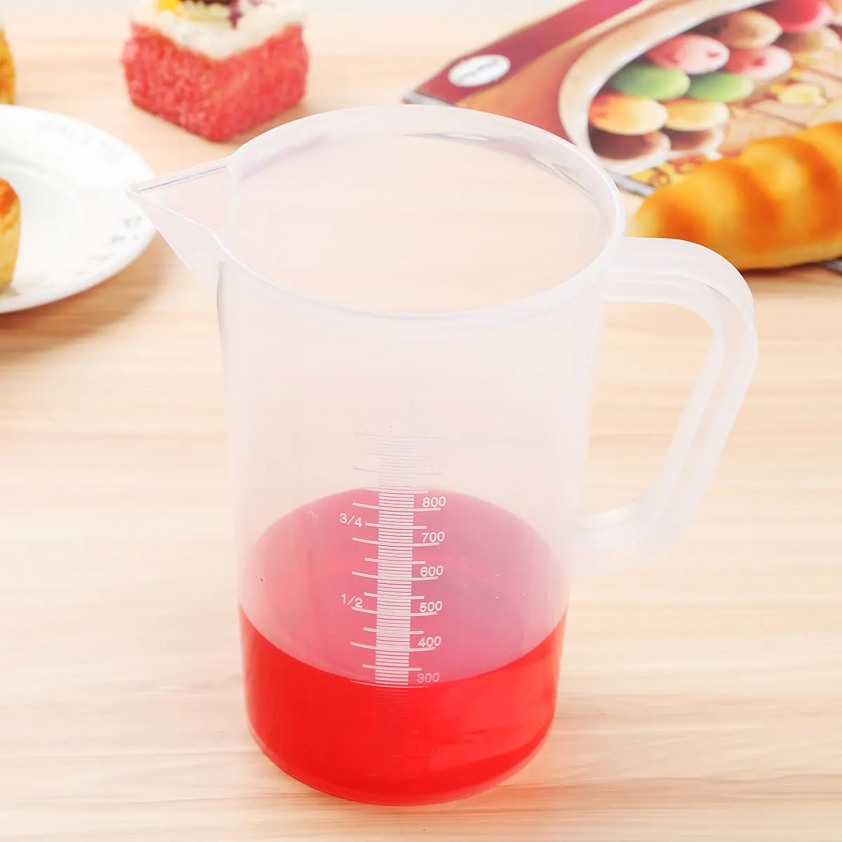 Kitchen Baking Measuring Cup Milk Liquid Flour Graduated Measure Jug Anti Leak Plastic Pour Water Beer Pitcher with/without Lid