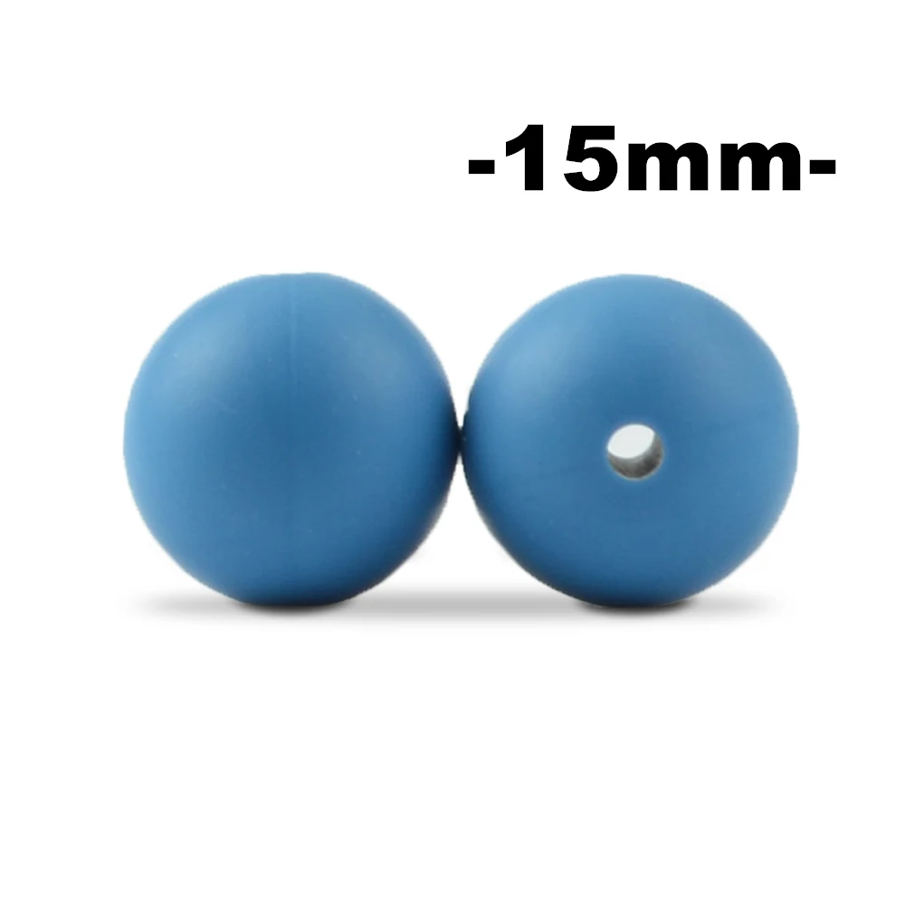 15mm 100 stuks Ronde Siliconen Kralen Bijtring Baby Verpleging Ketting Fopspeen Clip Mondverzorging BPA Gratis Food Grade Kleurrijk