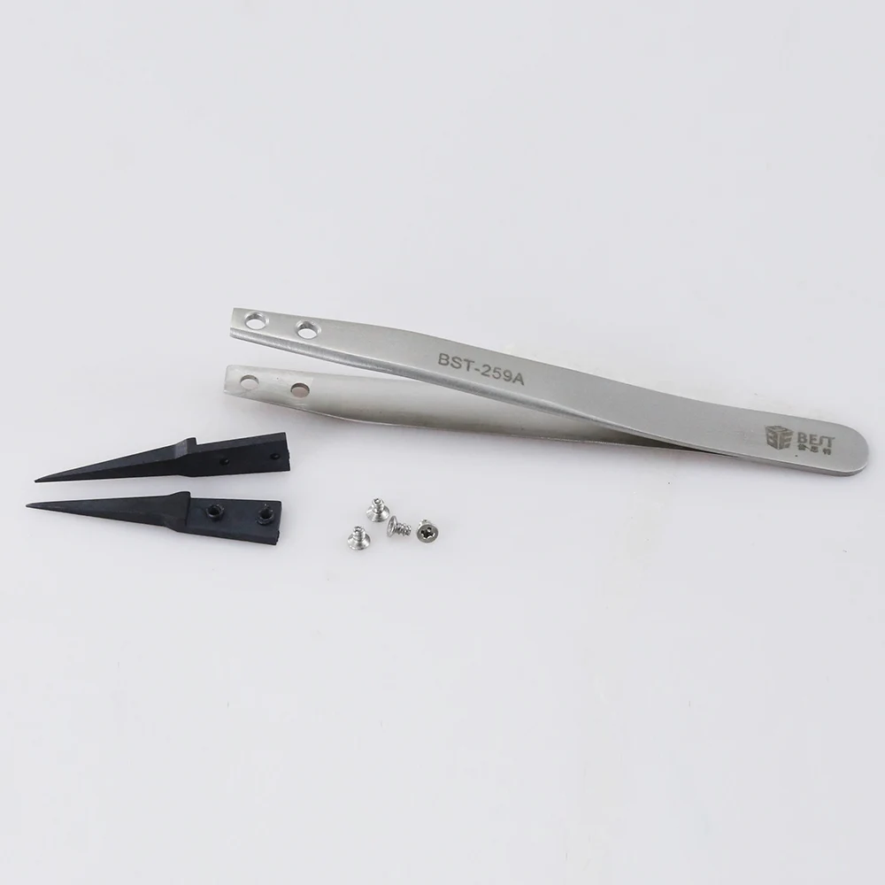 1Piece Head-changed Anti-Static Tweezers Plastic Straight Tips for Mobile Phone Computer Repair tools