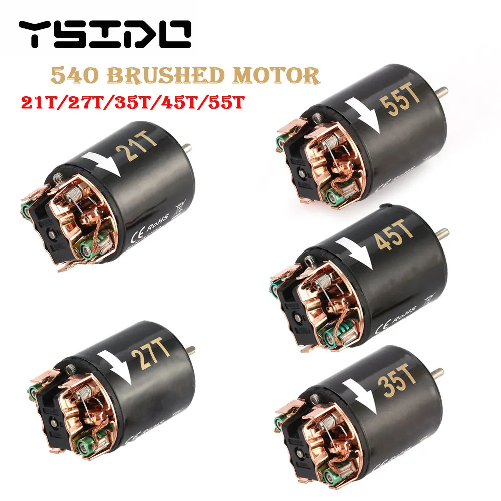 540 21T 27T 35T 45T 55T Brushed Motor 60A ESC for 1/10 On-road RC Crawler Axial SCX10 AX103007 90046 TRX4 D90 Fish Bait Boat