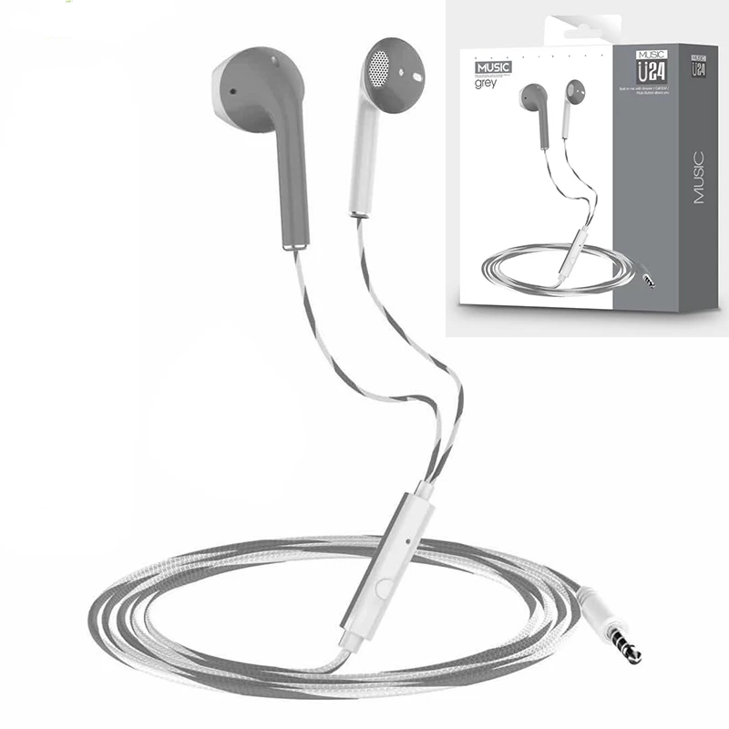 3.5MM Wired Earphone 1.2M Deep Bass Stereo Sport Music in-ear headphoneW/Mic Volume Control For Samsung Iphone 5 6 7 8 11