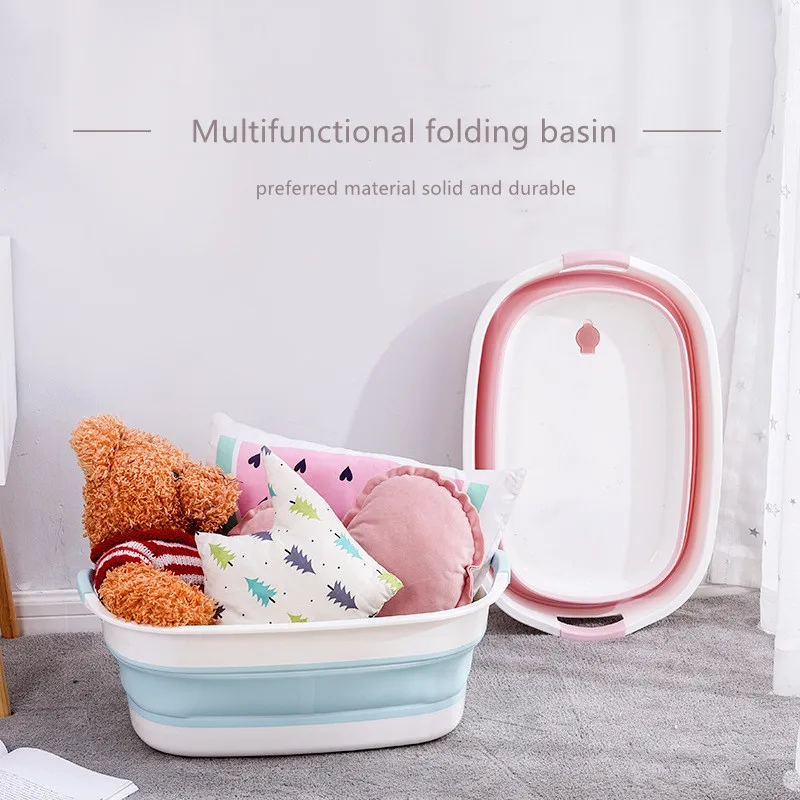 

Baby Shower Protable Bath Tub Folding Baby Shower Bathtub Portable Pet Bath Tubs Safety Security Bath Accessories Storage Basket