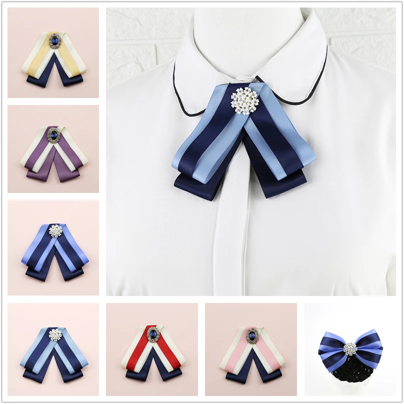 Quality Solid College Style Ladies Bowtie Women School Girl Student Cosplay Uniform Formal Accessories Cravat Office Butterfly