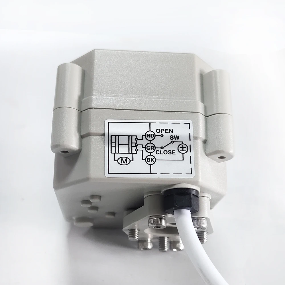 DC5/12/24V Electric Valve Actuator, 3 Wires 2 Control Motorized Drive for Ball Valve with 3 Nm torque force Metal Gears, CE