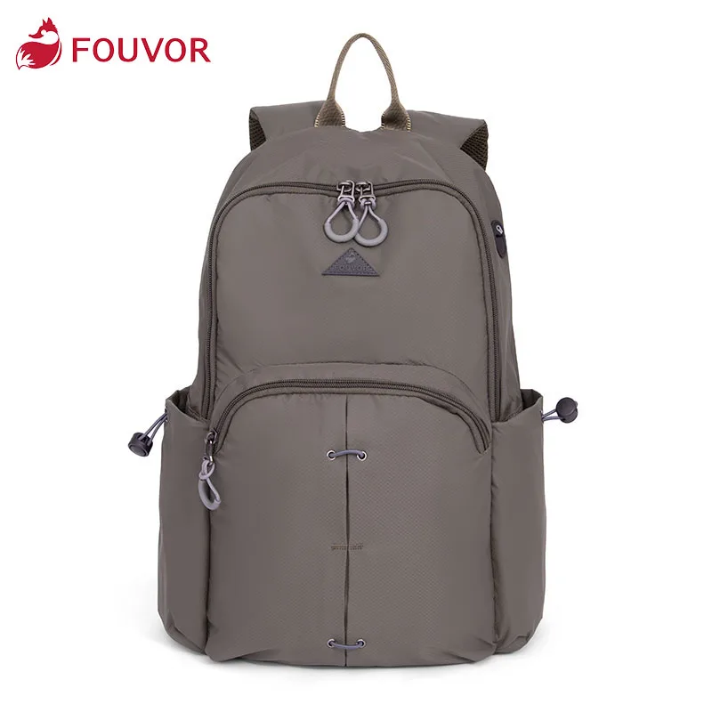 Fouvor Fashion Outdoor Leisure Backpack Female Backpack Korean Wild Travel Bag Canvas Computer Bag Student School Bag 2856-03