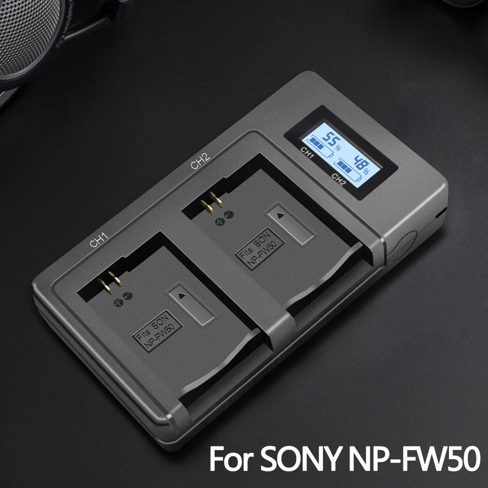 PALO NP FW50 NP-FW50 fw50 Camera Battery Charger FW50 LCD Charger For Sony A6000 5100 a3000 a35 A55 a7s II alpha55 alpha7A