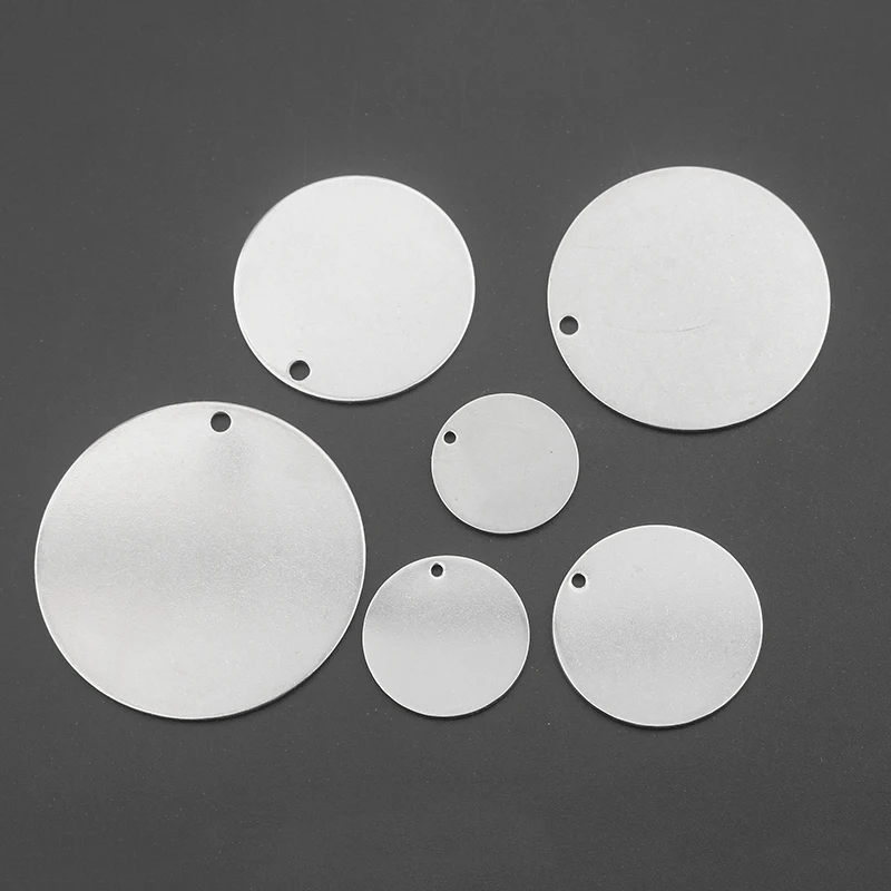 1pack Stainless Steel Charms Round Stamping Glossy Disc Pendant For Engrave Crafts Necklace Bracelet Jewelry Making Findings