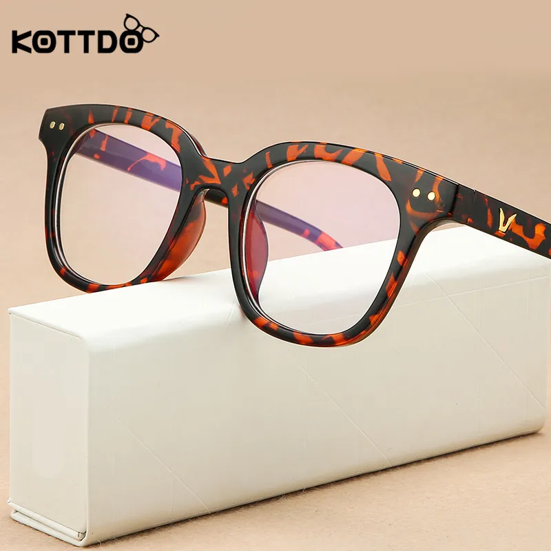 KOTTDO Vintage Square Anti-blue Light Glasses Frame Women Classic Optical Eye Glasses Frames for Men Clear Glasses Frame Oculos