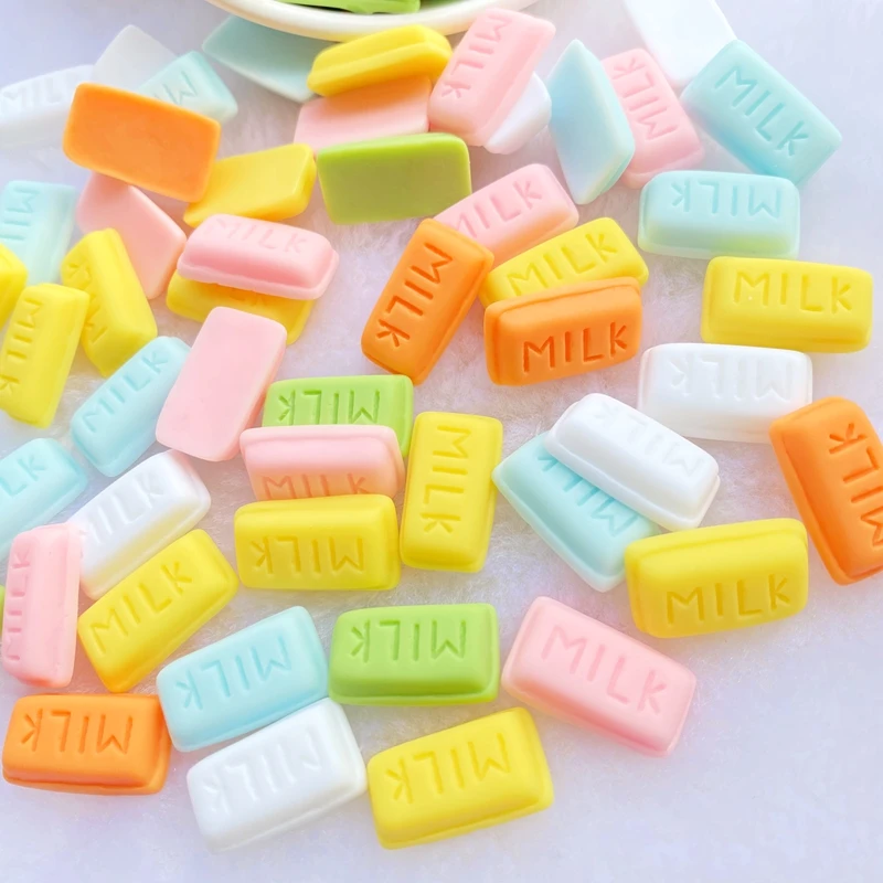 20Pcs Cute Mixed Mini Milk Chocolate Flat Back Resin Cabochons Scrapbooking DIY Jewelry Craft Decoration Accessories H04