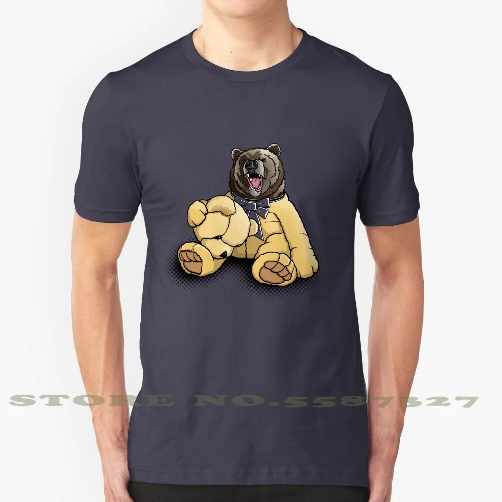 Zachte Binnenkant 100% Katoenen T-Shirt Boos Dier Kostuum Schattige Grizzly Grommen Masker Teddybeer Grappige Kinderen