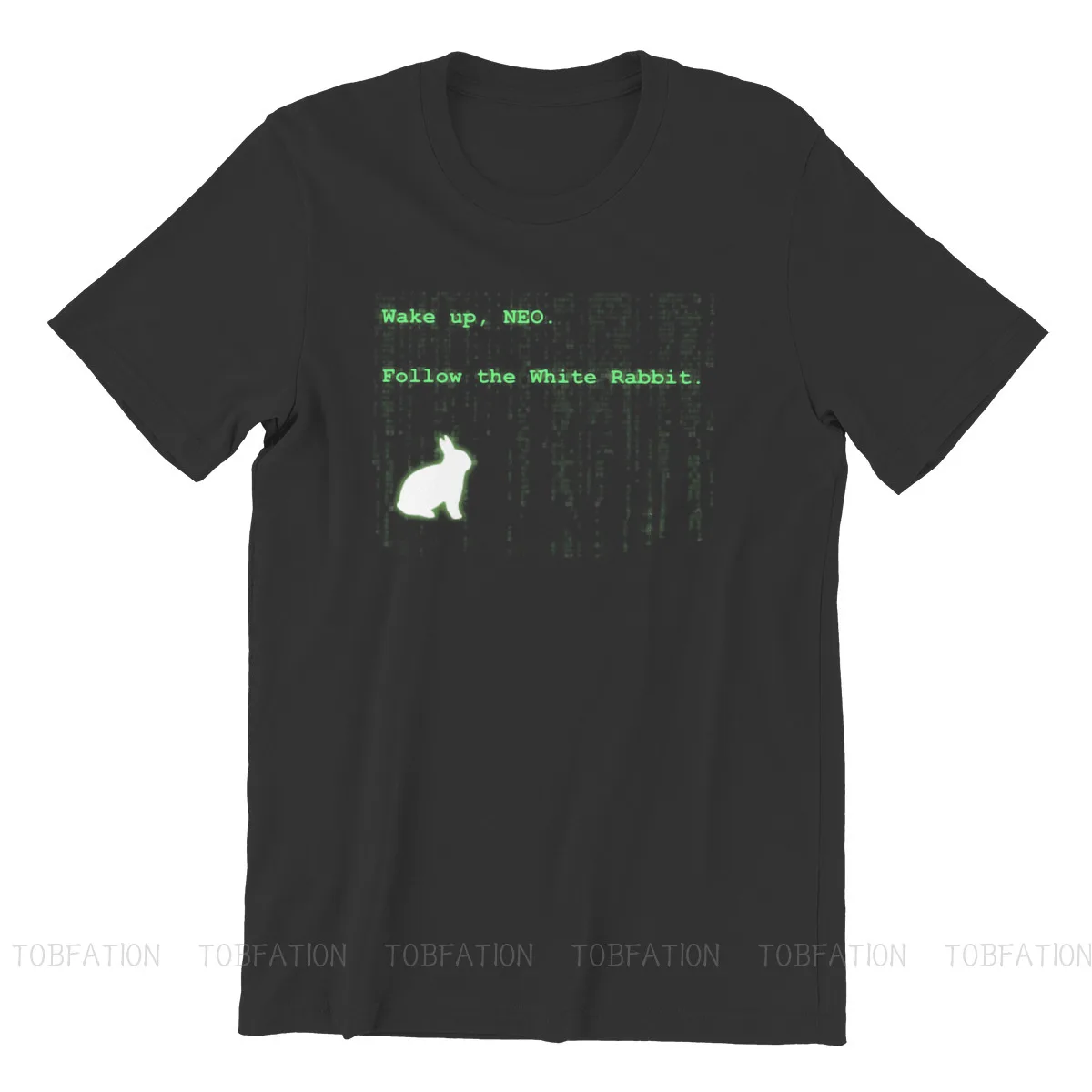 Wake Up Neo Follow White Rabbit Hip Hop TShirt The Matrix Neo Anderson Morpheus Film Tops T Shirt Male Short Sleeve Gift Clothes