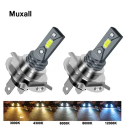 2Pcs 4300K 8000K 12000K H4 H7 H11 H1 Turbo LED Car Headlight Bulbs 9005 HB3 9006 HB4 H8 Auto Lights Automobile Driving Fog Lamp