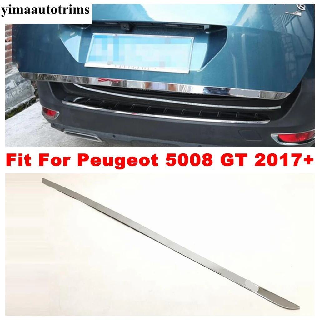 

Rear Trunk Cover Tailgate Trim Door Molding Boot Garnish Trim For Peugeot 5008 GT 2017 2018 2019 2020 2021 2022 Stainless Steel