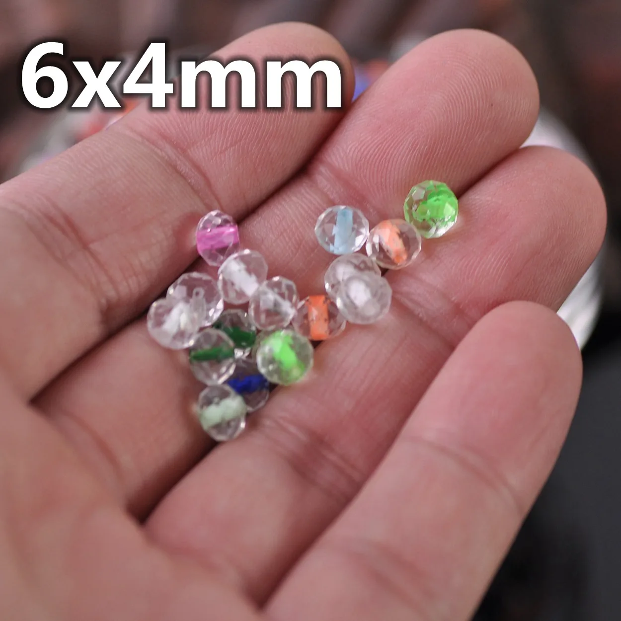 Rondelle Faceted Crystal Glass Colorful Core 6x4mm 8x6mm Loose Spacer Beads Lot for Jewelry Making DIY Crafts Findings