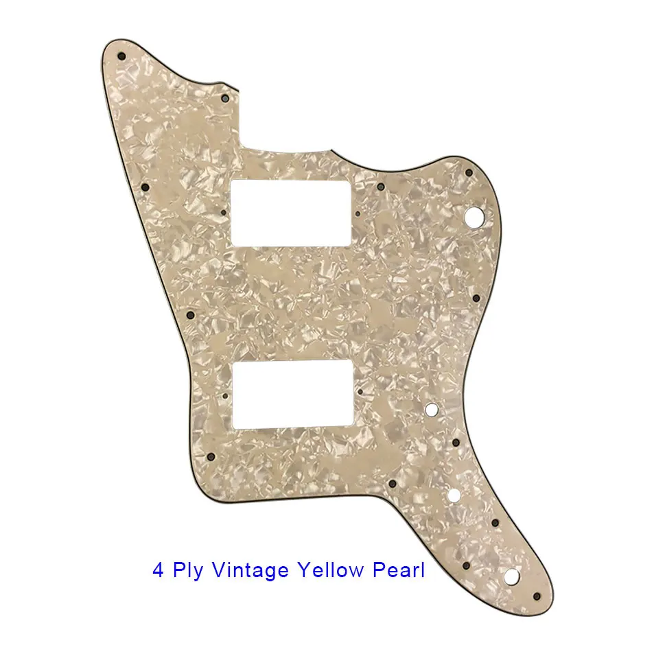 Pleroo Custom Guitar Parts - For Japan Jazzmaster Guitar Pickguard With PAF Humbucker No Bridge Post Holes And Upper Horn